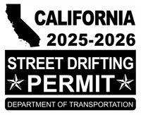 !!New!! 2025-2026 California “Street Drifting Permit” Decal •ATTENTION NOT LEGAL PERMIT• FREE SHIPPING Holographic Stickers