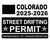 !!New!! 2025-2026 Colorado “Street Drifting Permit” Decal •ATTENTION NOT LEGAL PERMIT• FREE SHIPPING Holographic Stickers