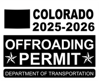 !!New!! 2025-2026 Colorado “OffRoading Permit” Decal •ATTENTION NOT LEGAL PERMIT• FREE SHIPPING Holographic Stickers