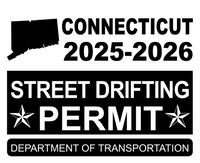 !!New!! 2025-2026 Connecticut “Street Drifting Permit” Decal •ATTENTION NOT LEGAL PERMIT• FREE SHIPPING Holographic Stickers