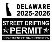 !!New!! 2025-2026 Delaware “Street Drifting Permit” Decal •ATTENTION NOT LEGAL PERMIT• FREE SHIPPING Holographic Stickers