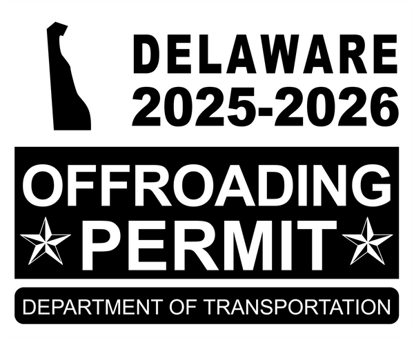 !!New!! 2025-2026 Delaware “OffRoading Permit” Decal •ATTENTION NOT LEGAL PERMIT• FREE SHIPPING Holographic Stickers