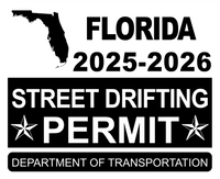 !!New!! 2025-2026 Florida “Street Drifting Permit” Decal •ATTENTION NOT LEGAL PERMIT• FREE SHIPPING Holographic Stickers