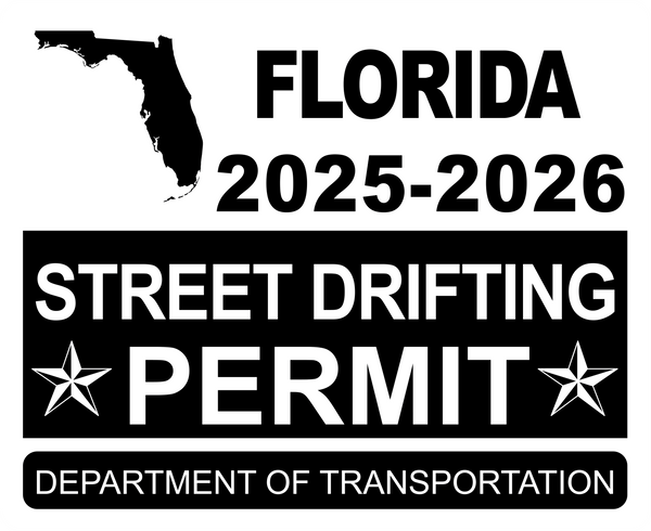 !!New!! 2025-2026 Florida “Street Drifting Permit” Decal •ATTENTION NOT LEGAL PERMIT• FREE SHIPPING Holographic Stickers