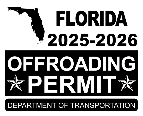 !!New!! 2025-2026 Florida “OffRoading Permit” Decal •ATTENTION NOT LEGAL PERMIT• FREE SHIPPING Holographic Stickers