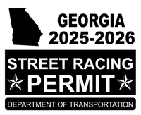 !!New!! 2025-2026 Georgia “Street Racing Permit” Decal •ATTENTION NOT LEGAL PERMIT• FREE SHIPPING Holographic Stickers