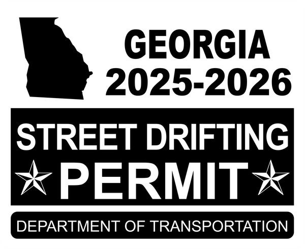 !!New!! 2025-2026 Georgia “Street Drifting Permit” Decal •ATTENTION NOT LEGAL PERMIT• FREE SHIPPING Holographic Stickers