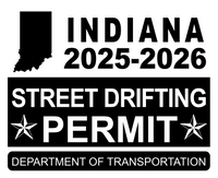 !!New!! 2025-2026 Indiana “Street Drifting Permit” Decal •ATTENTION NOT LEGAL PERMIT• FREE SHIPPING Holographic Stickers