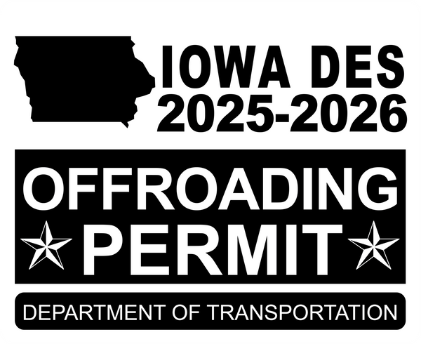 !!New!! 2025-2026 Iowa “OffRoading Permit” Decal •ATTENTION NOT LEGAL PERMIT• FREE SHIPPING Holographic Stickers