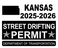 !!New!! 2025-2026 Kansas “Street Drifting Permit” Decal •ATTENTION NOT LEGAL PERMIT• FREE SHIPPING Holographic Stickers