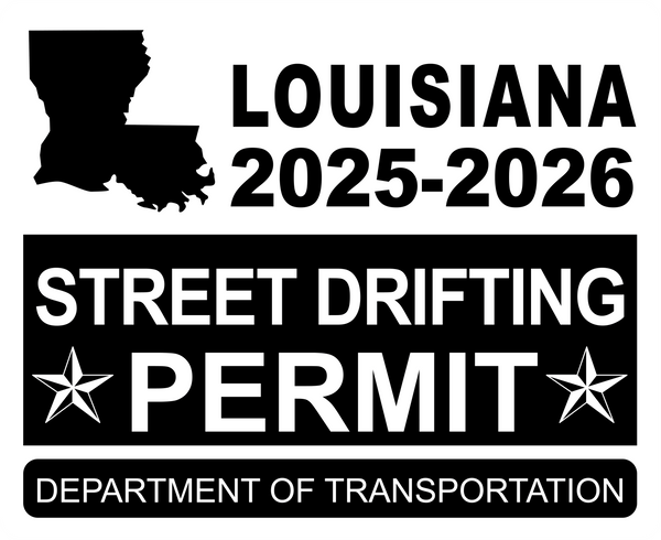 !!New!! 2025-2026 Louisiana “Street Drifting Permit” Decal •ATTENTION NOT LEGAL PERMIT• FREE SHIPPING Holographic Stickers