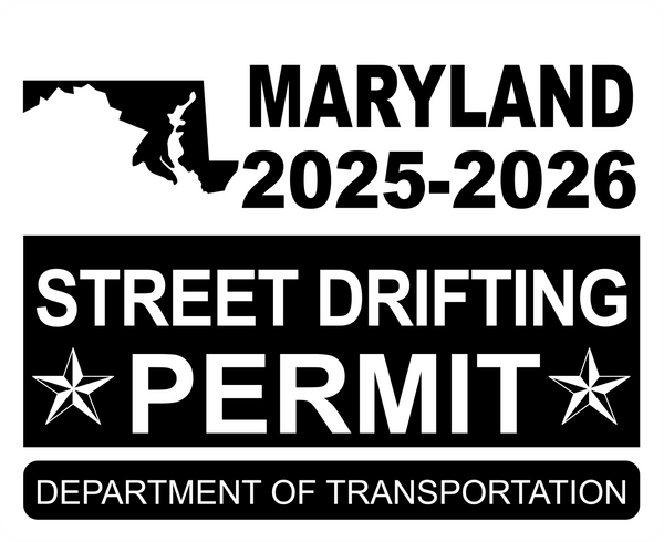 !!New!! 2025-2026 Maryland “Street Drifting Permit” Decal •ATTENTION NOT LEGAL PERMIT• FREE SHIPPING Holographic Stickers