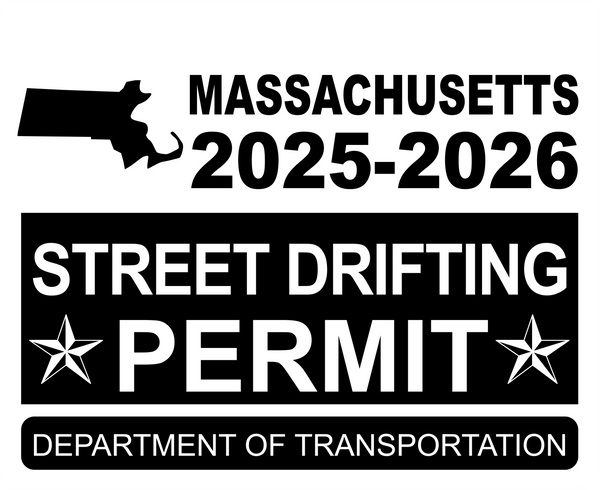 !!New!! 2025-2026 Massachusetts “Street Drifting Permit” Decal •ATTENTION NOT LEGAL PERMIT• FREE SHIPPING Holographic Stickers