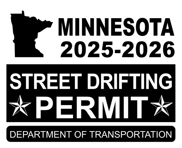 !!New!! 2025-2026 Minnesota “Street Drifting Permit” Decal •ATTENTION NOT LEGAL PERMIT• FREE SHIPPING Holographic Stickers