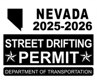 !!New!! 2025-2026 Nevada “Street Drifting Permit” Decal •ATTENTION NOT LEGAL PERMIT• FREE SHIPPING Holographic Stickers