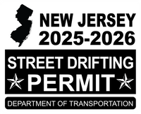 !!New!! 2025-2026 New Jersey “Street Drifting Permit” Decal •ATTENTION NOT LEGAL PERMIT• FREE SHIPPING Holographic Stickers