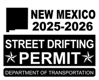 !!New!! 2025-2026 New Mexico “Street Drifting Permit” Decal •ATTENTION NOT LEGAL PERMIT• FREE SHIPPING Holographic Stickers