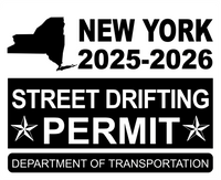 !!New!! 2025-2026 New York “Street Drifting Permit” Decal •ATTENTION NOT LEGAL PERMIT• FREE SHIPPING Holographic Stickers