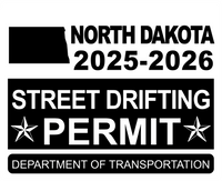 !!New!! 2025-2026 North Dakota “Street Drifting Permit” Decal •ATTENTION NOT LEGAL PERMIT• FREE SHIPPING Holographic Stickers