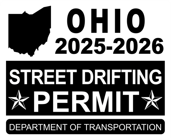 !!New!! 2025-2026 Ohio “Street Drifting Permit” Decal •ATTENTION NOT LEGAL PERMIT• FREE SHIPPING Holographic Stickers