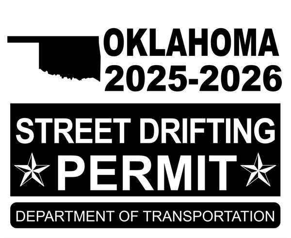 !!New!! 2025-2026 Oklahoma “Street Drifting Permit” Decal •ATTENTION NOT LEGAL PERMIT• FREE SHIPPING Holographic Stickers