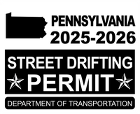 !!New!! 2025-2026 Pennsylvania “Street Drifting Permit” Decal •ATTENTION NOT LEGAL PERMIT• FREE SHIPPING Holographic Stickers