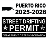 !!New!! 2025-2026 Purto Rico “Street Drifting Permit” Decal •ATTENTION NOT LEGAL PERMIT• FREE SHIPPING Holographic Stickers