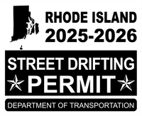 !!New!! 2025-2026 Rhode Island “Street Drifting Permit” Decal •ATTENTION NOT LEGAL PERMIT• FREE SHIPPING Holographic Stickers