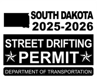 !!New!! 2025-2026 South Dakota “Street Drifting Permit” Decal •ATTENTION NOT LEGAL PERMIT• FREE SHIPPING Holographic Stickers