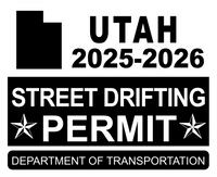 !!New!! 2025-2026 Utah“Street Drifting Permit” Decal •ATTENTION NOT LEGAL PERMIT• FREE SHIPPING Holographic Stickers