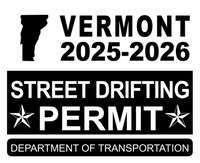 !!New!! 2025-2026 Vermont “Street Drifting Permit” Decal •ATTENTION NOT LEGAL PERMIT• FREE SHIPPING Holographic Stickers