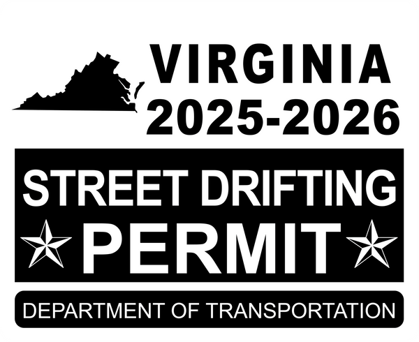 !!New!! 2025-2026 Virginia “Street Drifting Permit” Decal •ATTENTION NOT LEGAL PERMIT• FREE SHIPPING Holographic Stickers