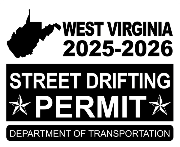 !!New!! 2025-2026 West Virginia “Street Drifting Permit” Decal •ATTENTION NOT LEGAL PERMIT• FREE SHIPPING Holographic Stickers